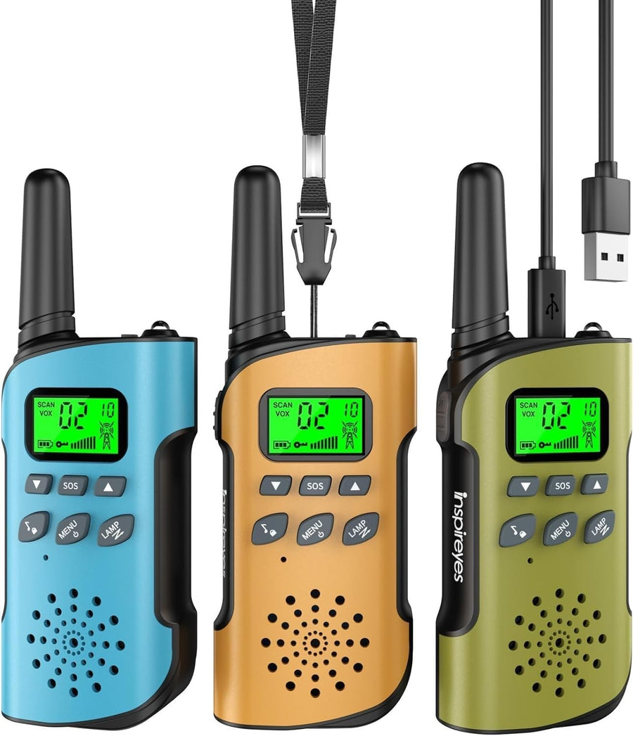 Kids Rechargeable Walkie Talkies Long Range VOX Flashlight 2 Pack