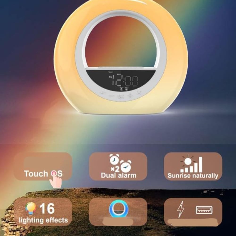 Sunrise Alarm Clock Wake Up Light Night Lamp Sleep Aid Heavy Sleepers