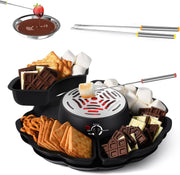 2 in 1 Electric Smores Maker Chocolate Fondue Pot Tabletop Kit
