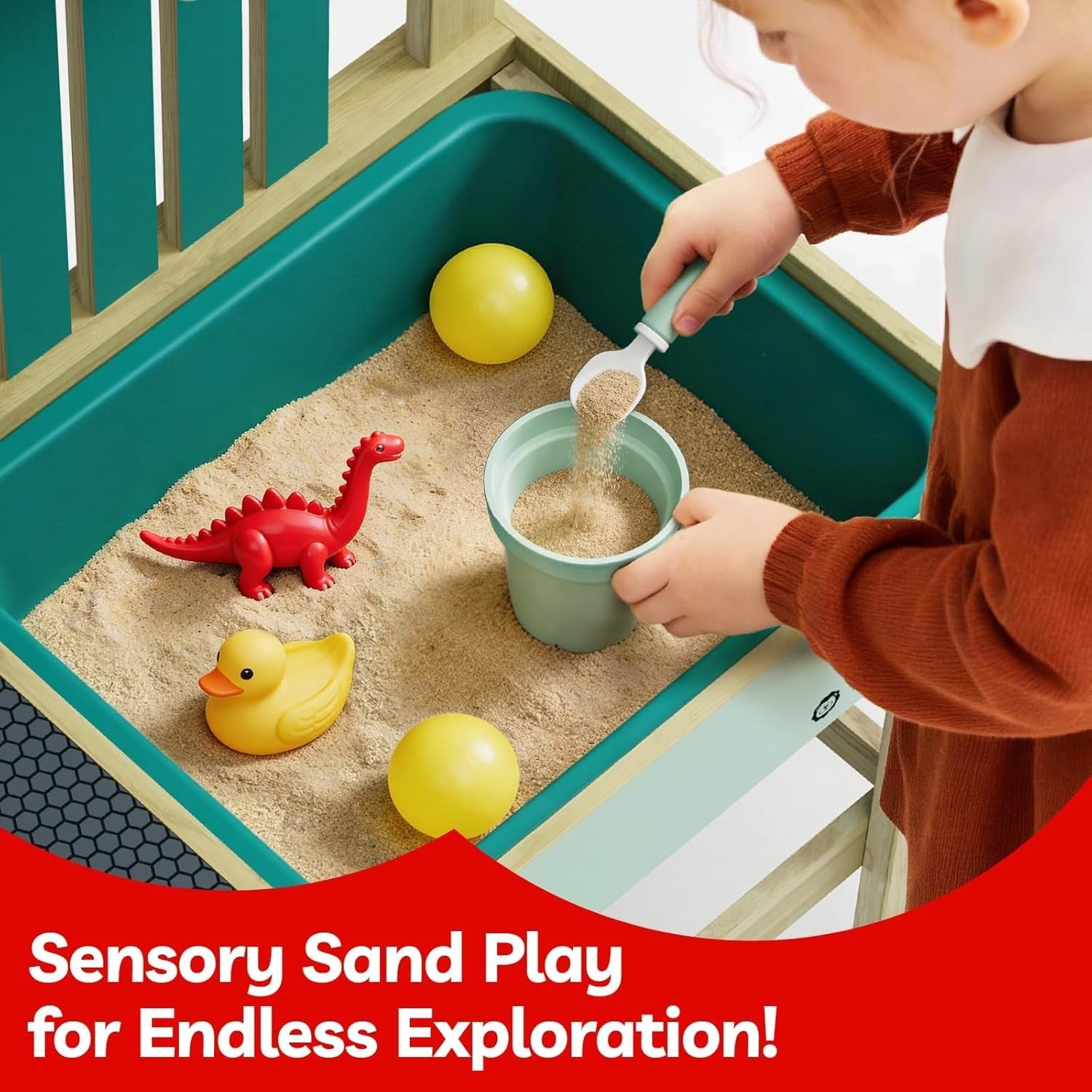 Outdoor Mud Kitchen for Kids Wooden Playset w/ Sink Faucet