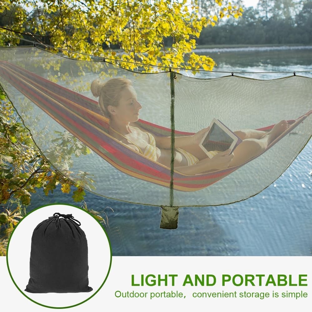 Mosquito Net for Camping Hammock – Lightweight Double Zipper, 1 Person, Military