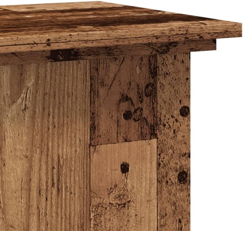 Rustic Brown Wood Plant Stand 60cm Indoor Outdoor Display Table for Home & Patio