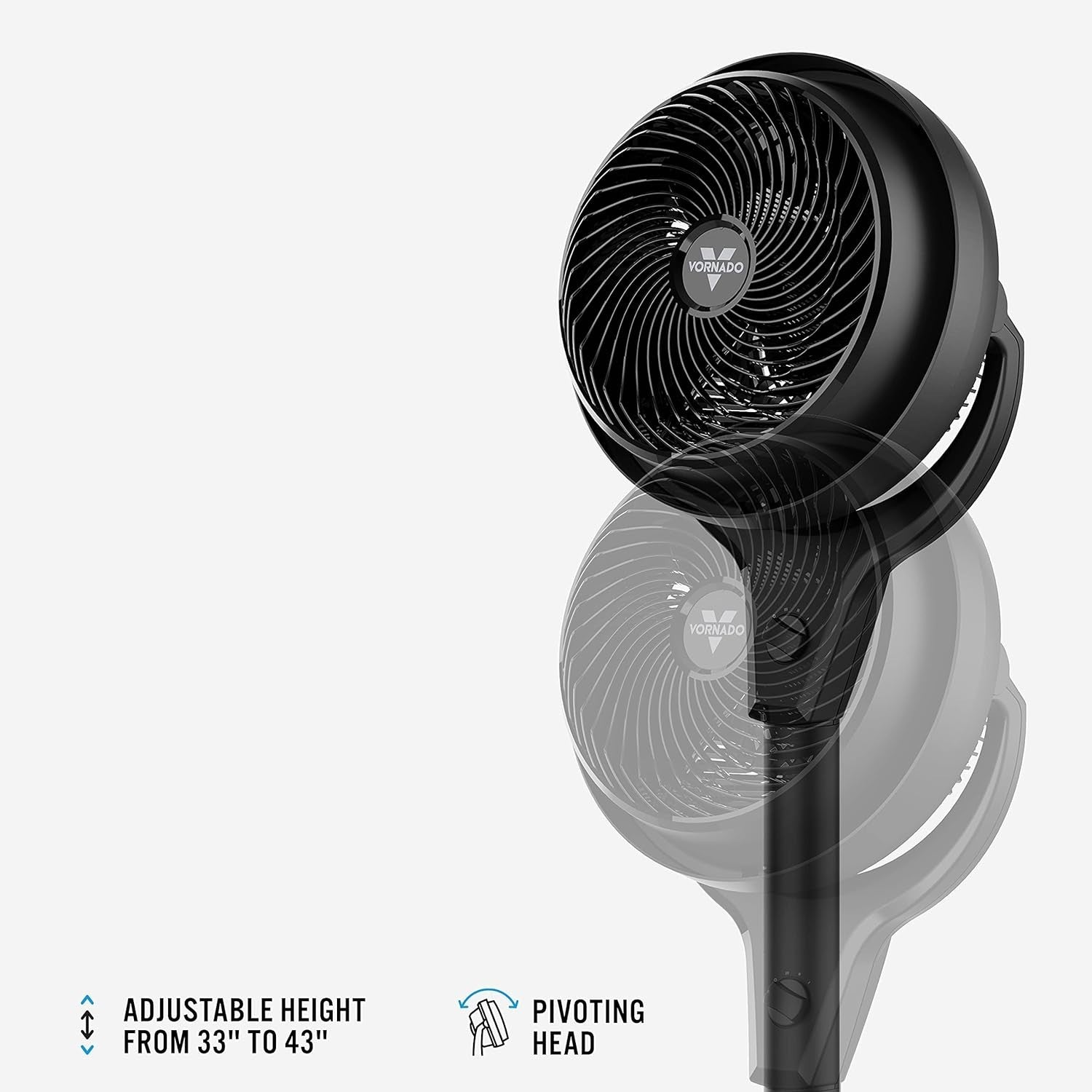 Pedestal Circulation Fan – 3-Speed Adjustable Height & Tilt Powerful Airflow