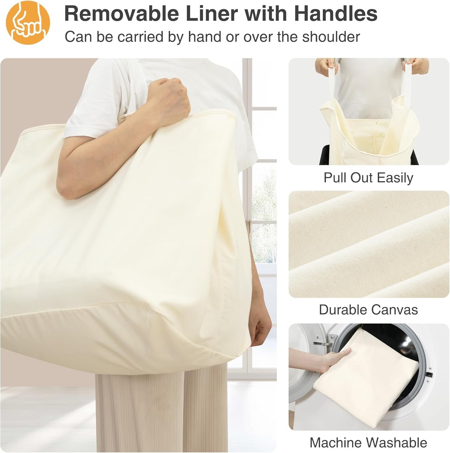 110L Rolling Laundry Hamper with Wheels Large 2-Tier Basket Removable Bag