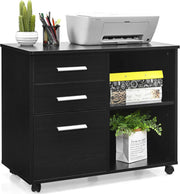 Lateral Mobile Filing Cabinet 3 Drawer Letter Size Printer Stand