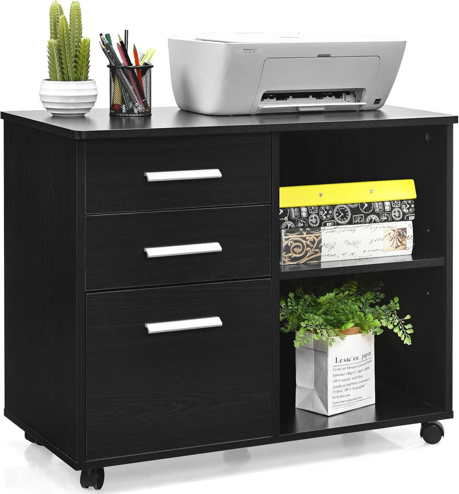 Lateral Mobile Filing Cabinet 3 Drawer Letter Size Printer Stand