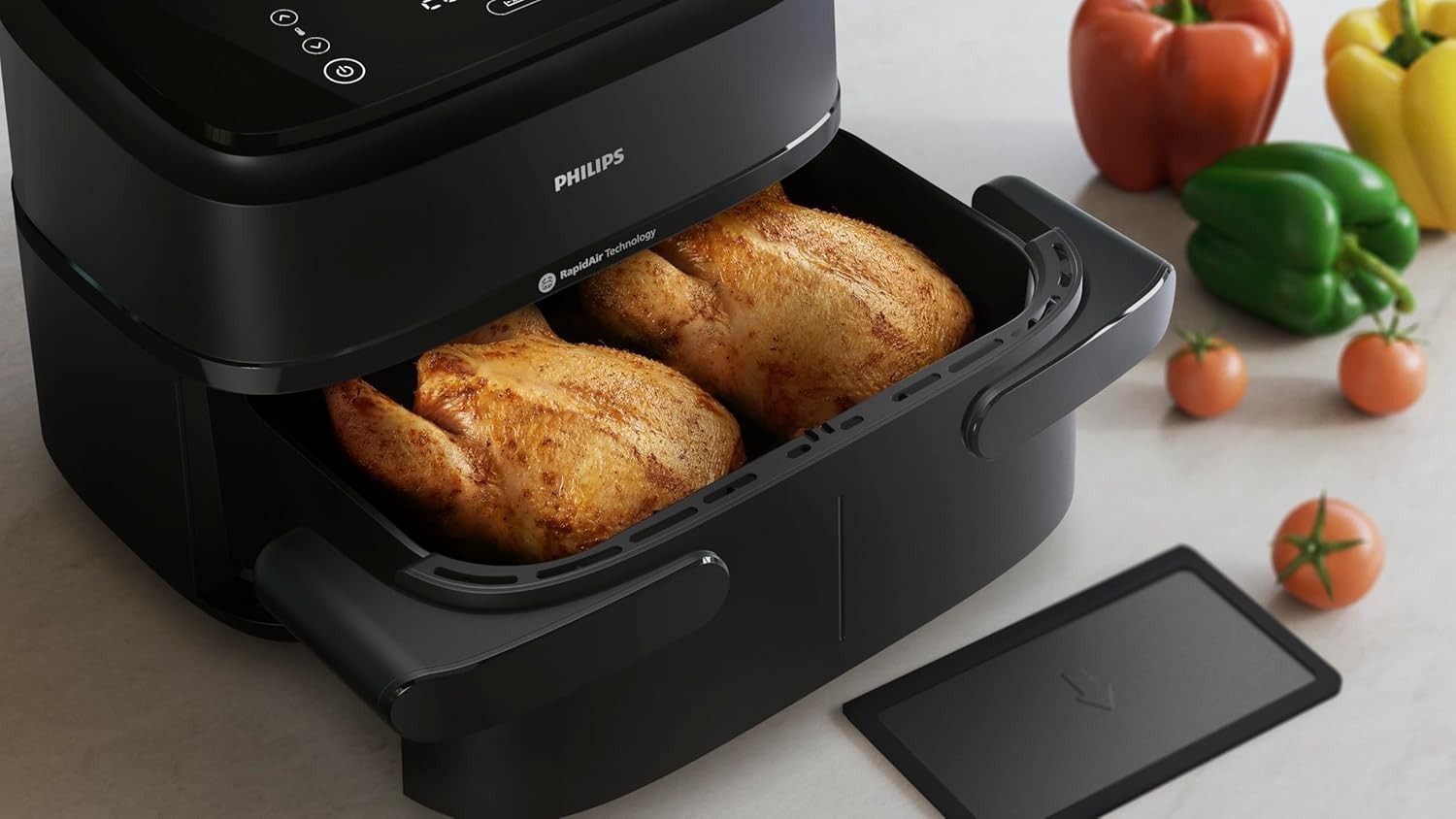 7.1L Dual Basket Air Fryer RapidAir 10-in-1 Low-Fat Cooker Sync Meal Prep