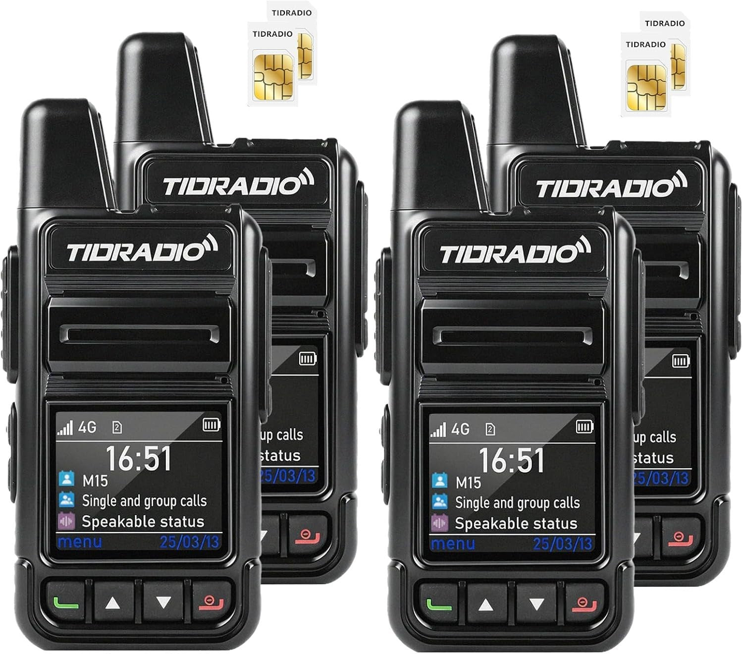 4G LTE POC Walkie Talkies 4 Pack Unlimited Range SIM Data Included
