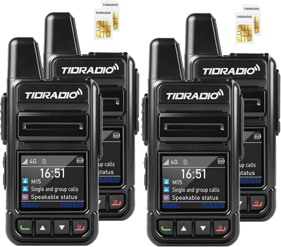 4G LTE POC Walkie Talkies 4 Pack Unlimited Range SIM Data Included