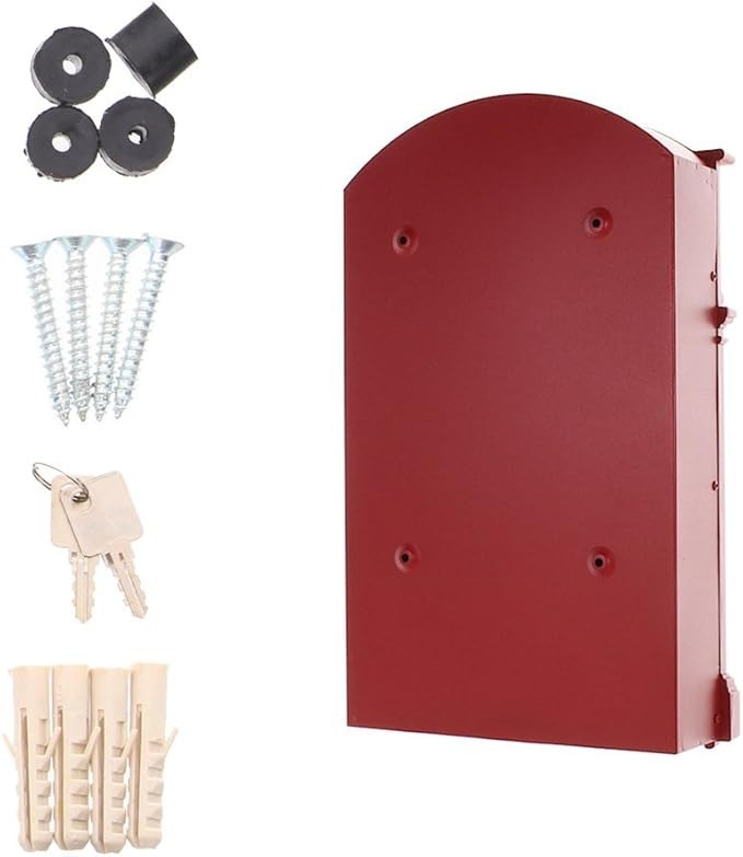 ockable Wall Mount Mailbox Red Aluminium Weatherproof Secure Post Box A4 Slot