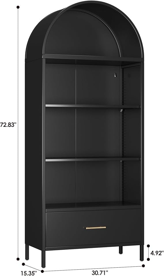 White Modern Storage Cabinet – Gold Leg Sideboard Display Unit for Hallway