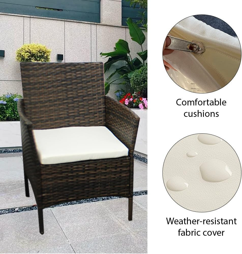4 Seater Rattan Garden Furniture Set Outdoor Patio Sofa Glass Table