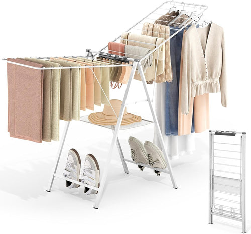 Large Foldable Clothes Drying Adjustable Height Indoor Outdoor Airer