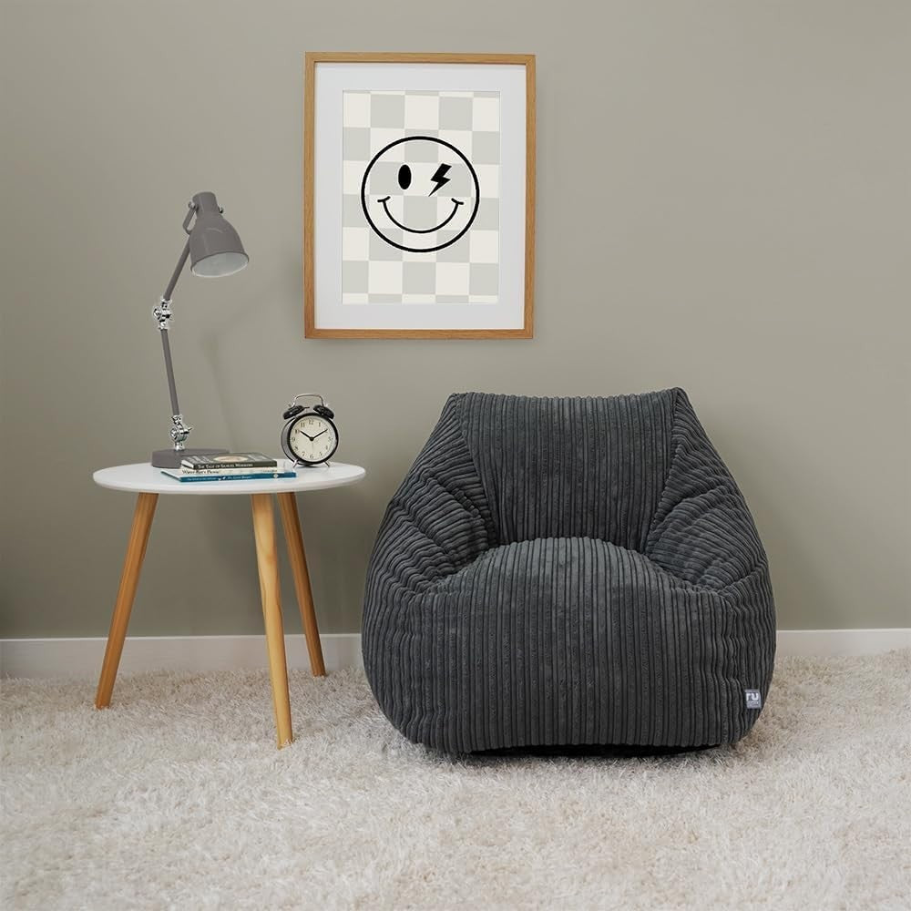 Large Corduroy Bean Bag Armchair Kids Teens Room Soft Washable Chair