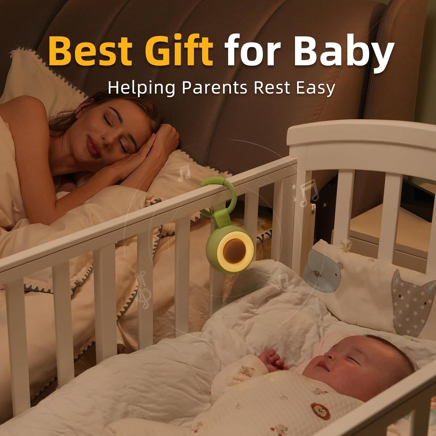 Portable White Noise Machine for Baby & Adults | 30 Soothing Sounds & Night Ligh