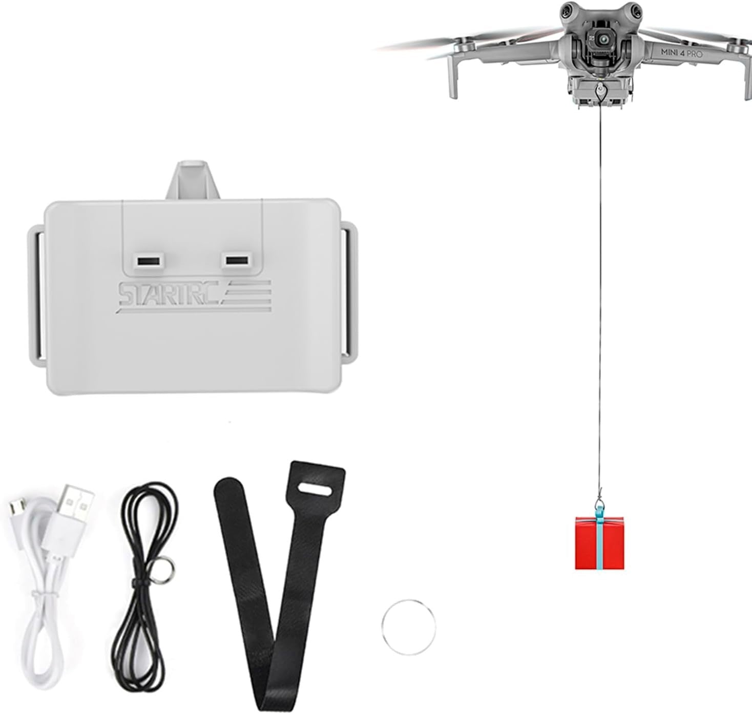 Drone Airdrop System for Mini 4 Pro Payload Release Geomagnetic Thrower 100g Loa