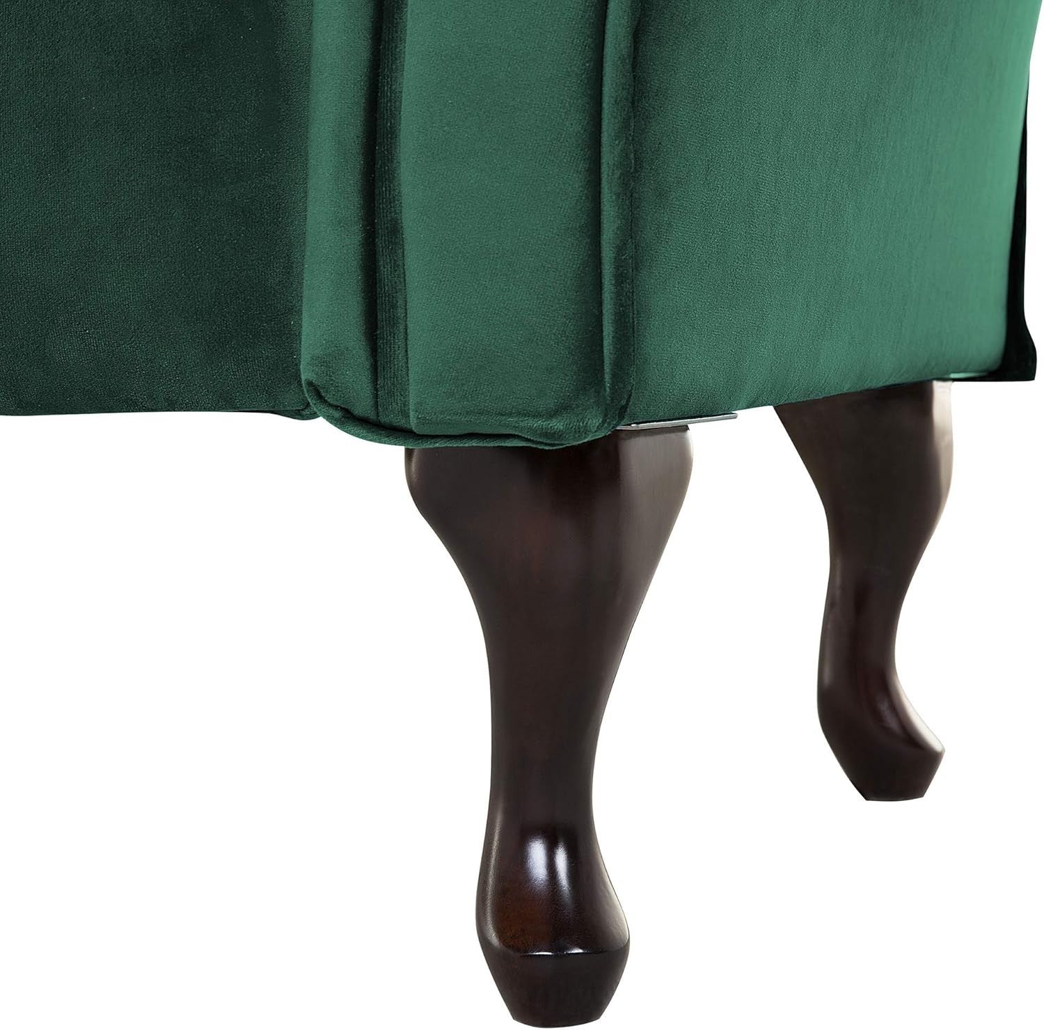 Dark Green Velvet Chaise Lounge Left Hand Tufted Chesterfield Vintage Sofa