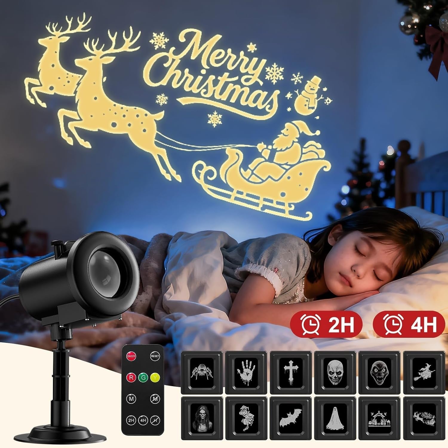 Outdoor Christmas Projector 12 Pattern 3D Holiday LED Waterproof