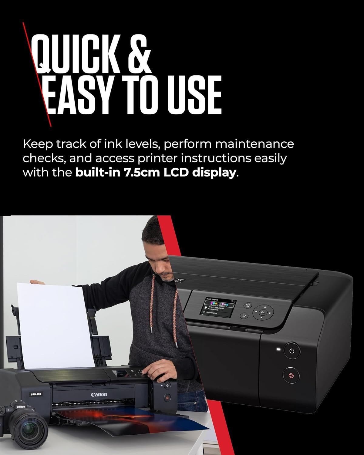 Professional Photo Printer | A3+ Prints, 8-Colour Dye Ink, Versatile Media