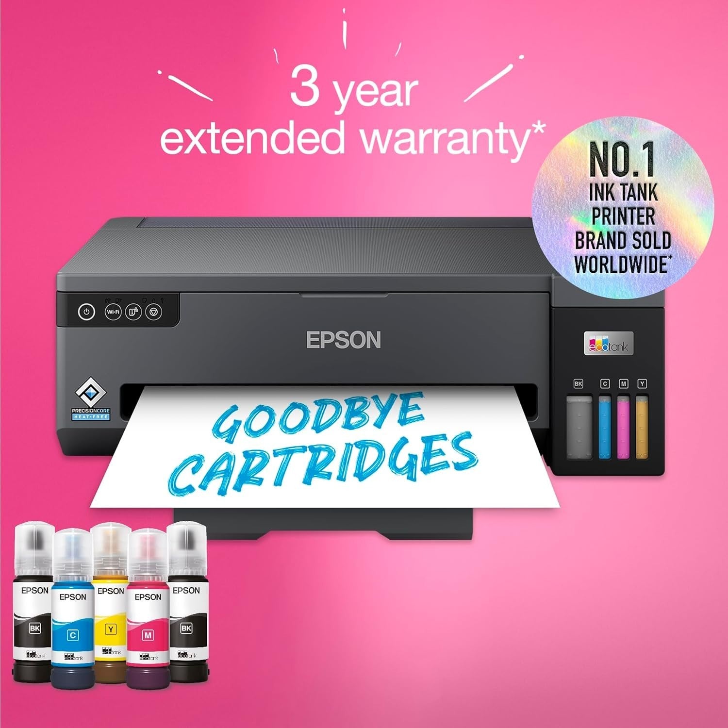 A3 Wi-Fi Ink Tank Printer Black | High Volume Low-Cost Borderless Prints