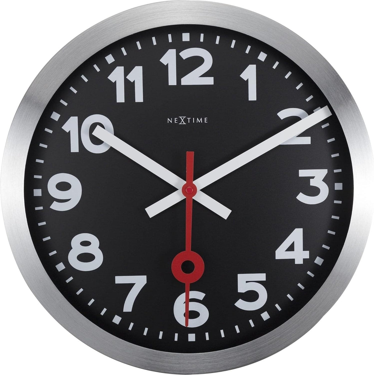 Silent Wall Clock Black 35cm Large Face Office Home Quartz Modern