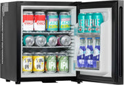 Mini Fridge 25L Cooler Ultra Quiet Black LED Light Reversible Door