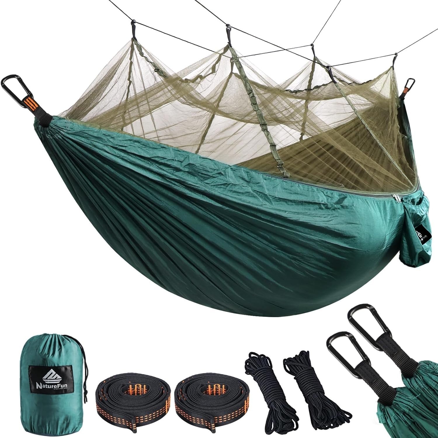 Camping Hammock with Mosquito Net 300kg, Load 275x140cm, Lightweight Outdoor