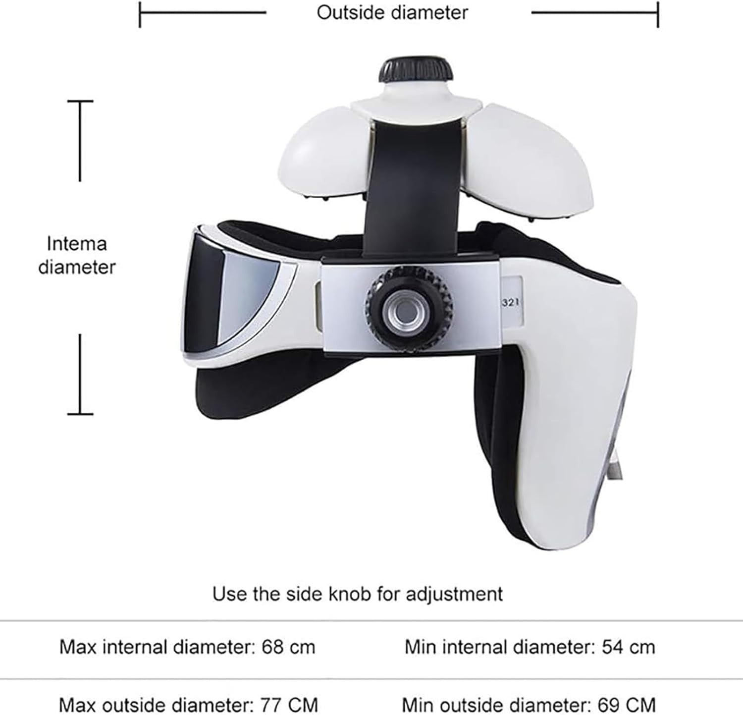 Electric Head & Eye Massager Helmet Heat Air Compression Sleep Aid