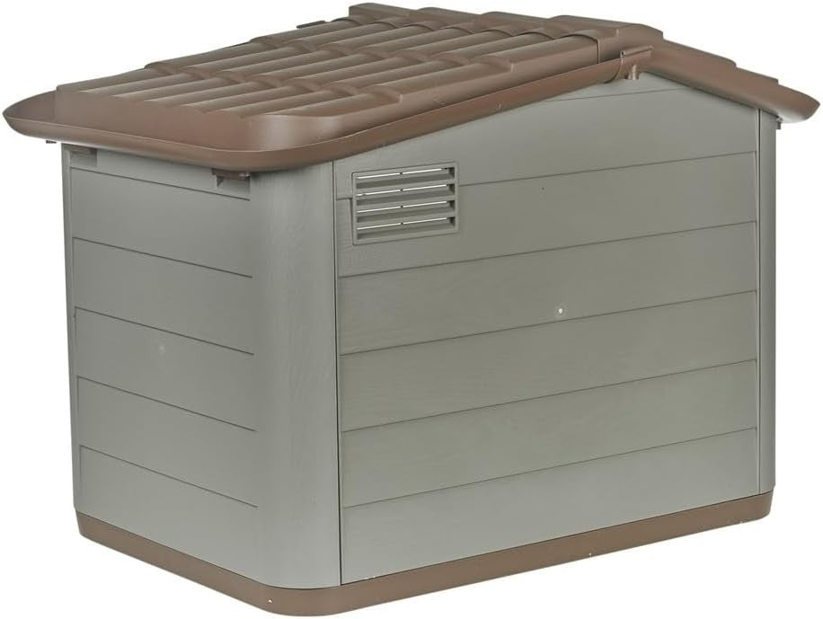 Weather-Resistant Plastic Dog House Medium with Ventilation & Portable Design