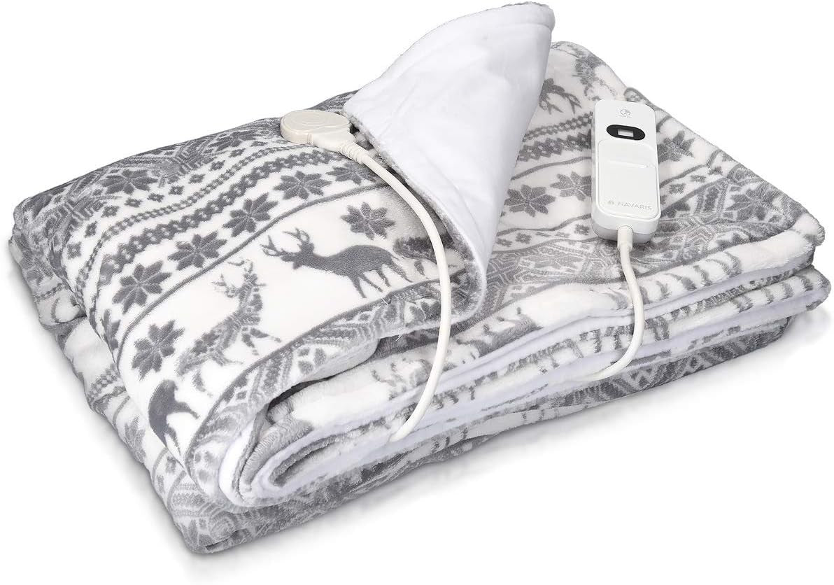 Electric Heated Throw Blanket Christmas Design 3 Heat Auto Off Washable 180x130
