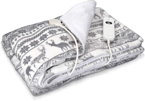 Electric Heated Throw Blanket Christmas Design 3 Heat Auto Off Washable 180x130