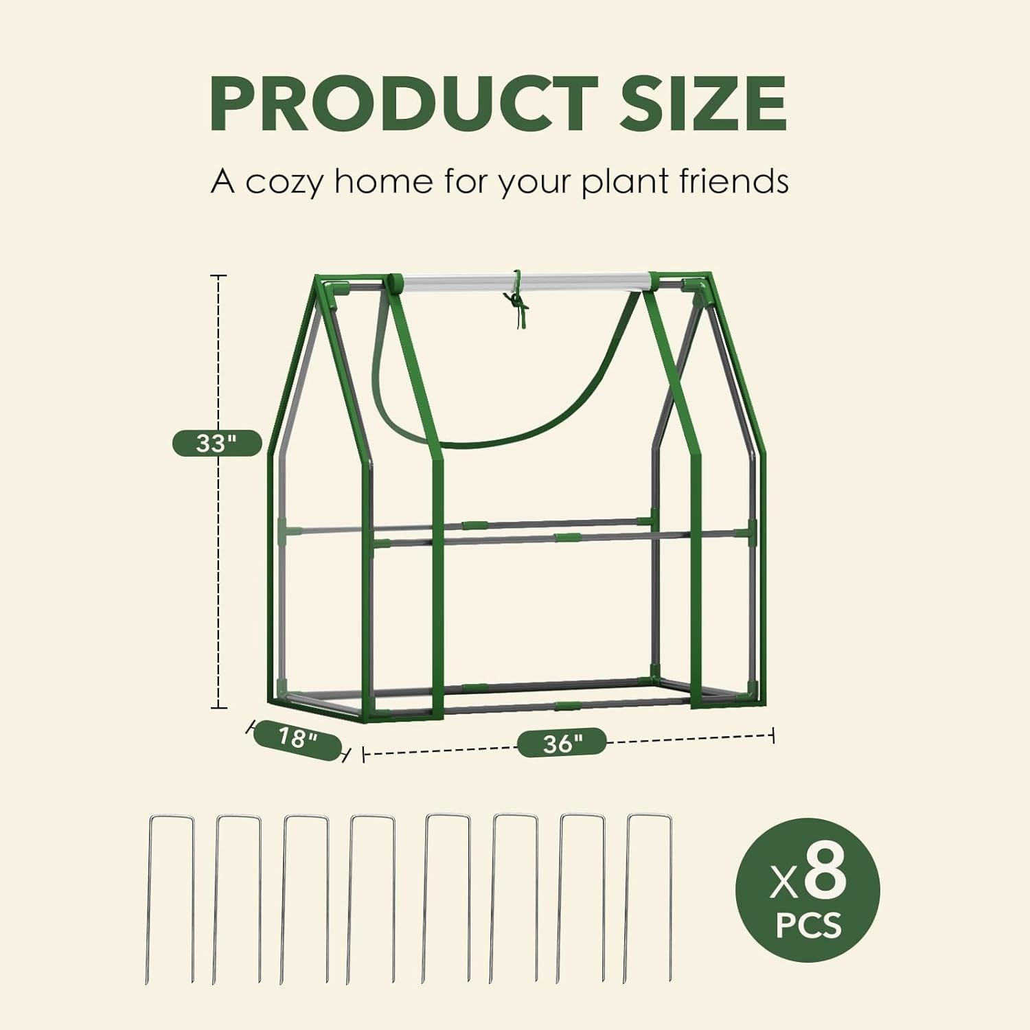 Portable Mini Greenhouse Indoor Outdoor Dual Door Plant Tent Cold Frame