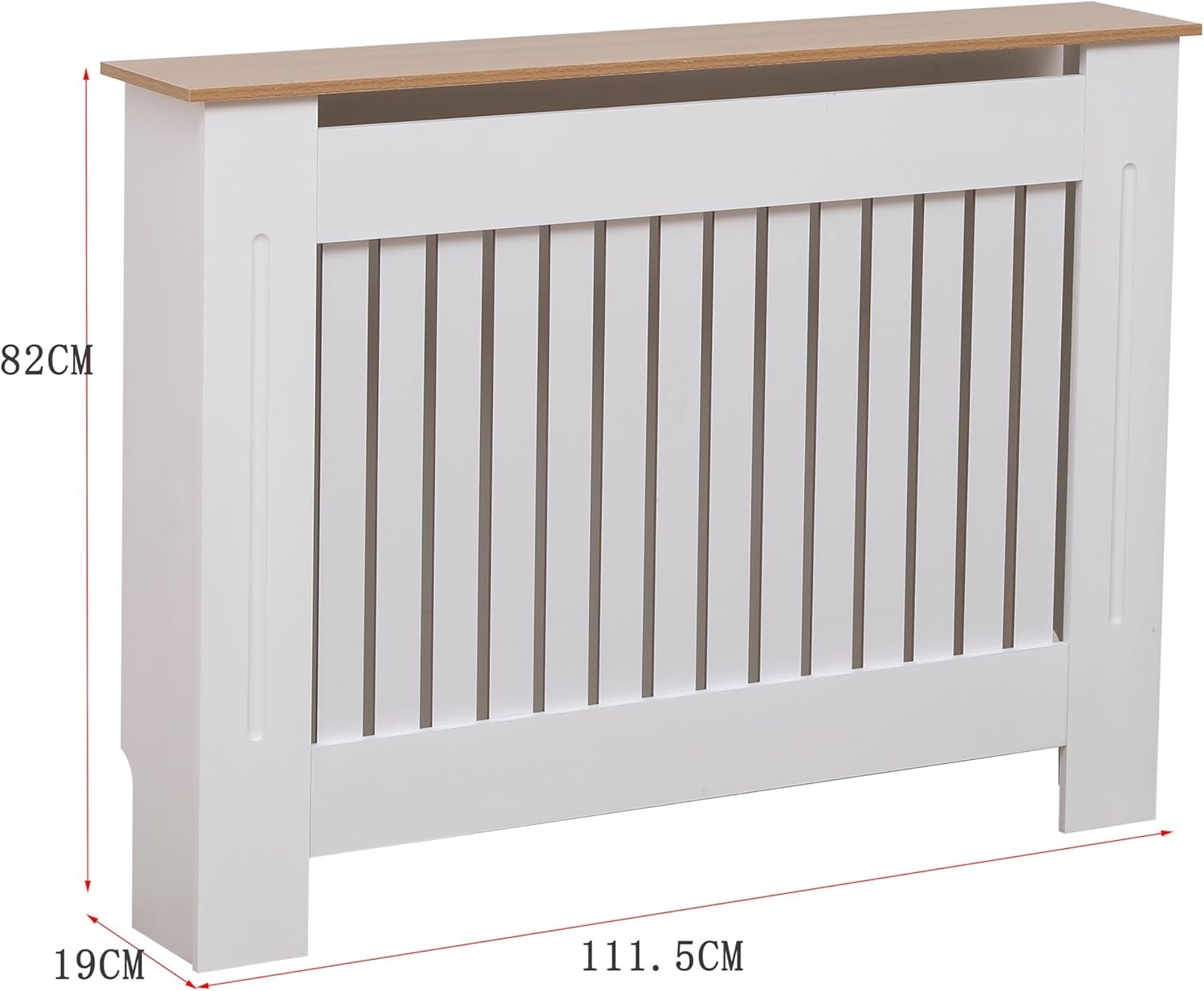 Medium White Oak Radiator Cover | Modern MDF Vertical Slat Cabinet