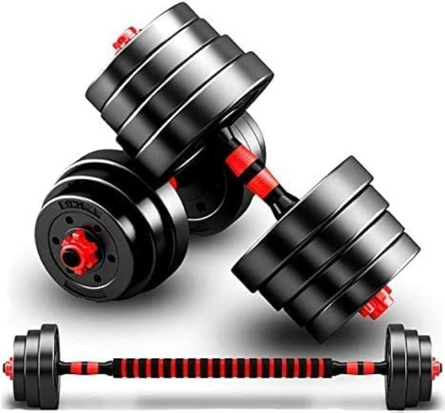 30KG Adjustable Dumbbell Barbell Set Non-Slip Home Gym Weight Training