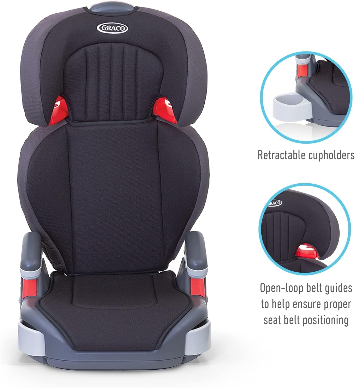 Highback Booster Car Seat 4–12 Years Adjustable Headrest Cup Holders