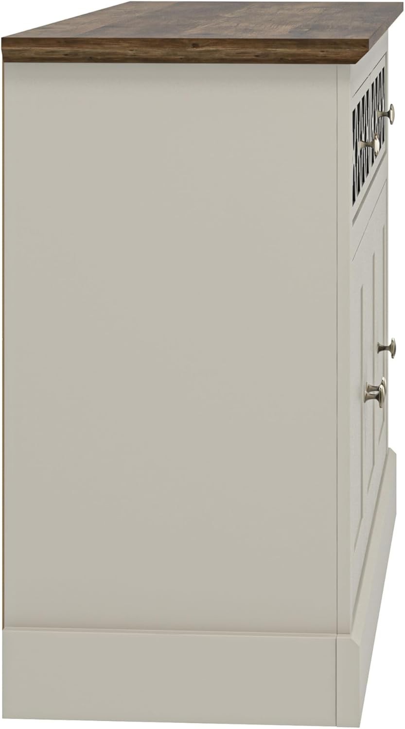 Luxury Sideboard Cabinet Grey Oak Storage Drawers Modern Living Room Unit
