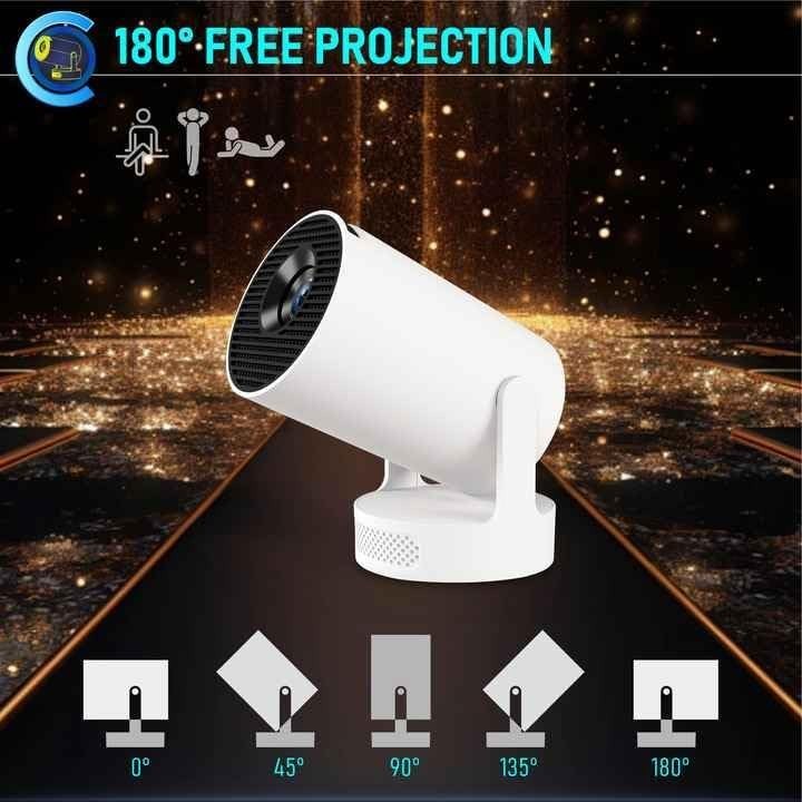 Android Smart Mini Projector WiFi Bluetooth 1080P 4K Support 12000L
