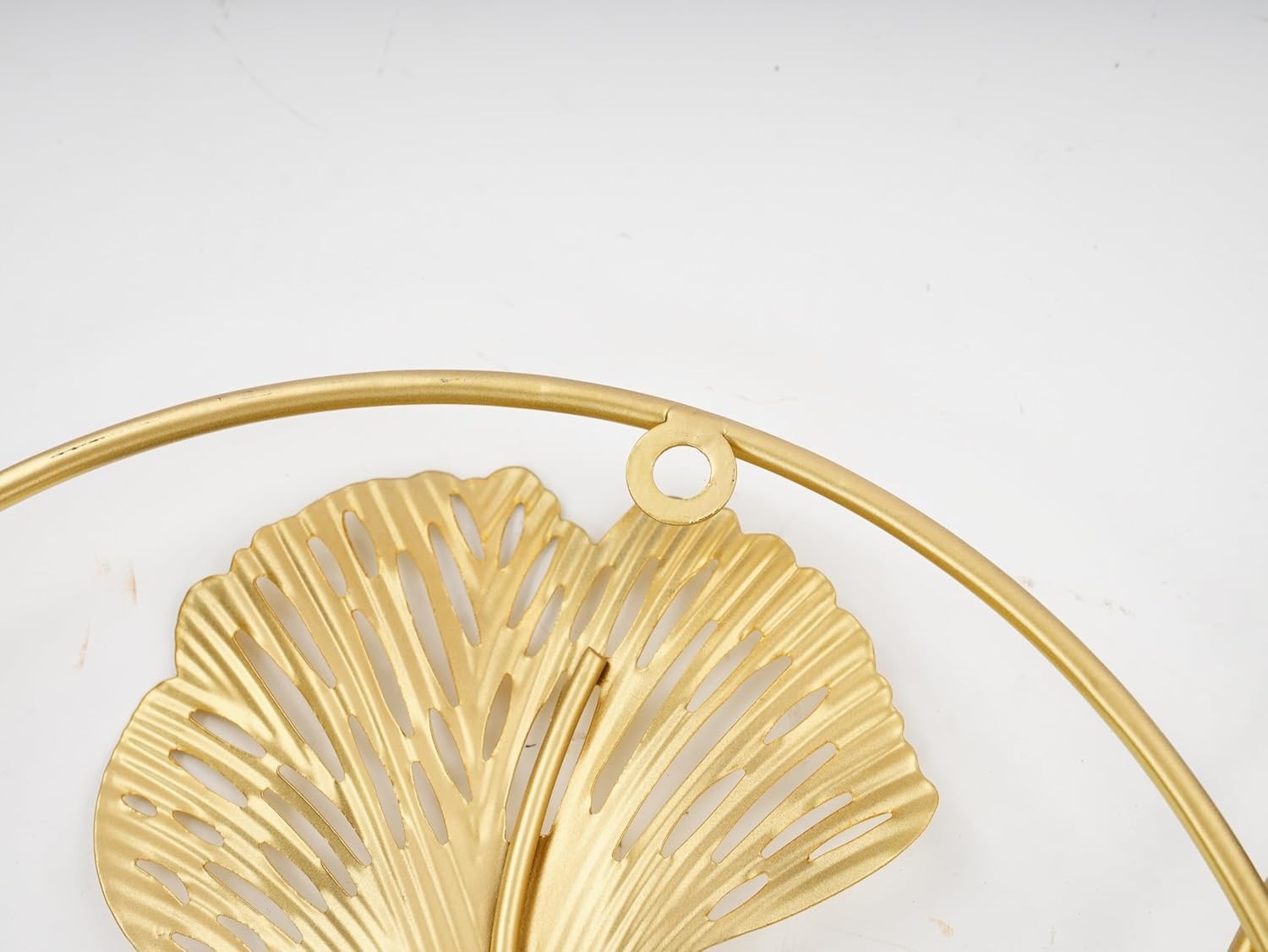 Gold Ginkgo Leaf Metal Wall Art 128x43cm 3D Decor