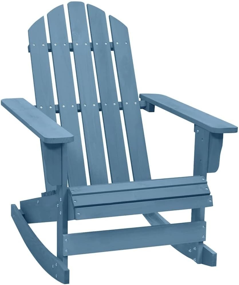 Outdoor Wooden Adirondack Rocking Chair, Weatherproof Patio Seat with Armrests
