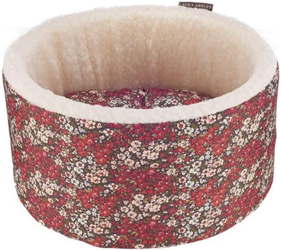 Floral Cat Bed 50cm Washable Thermal Cozy Pet Bed Soft Cushion