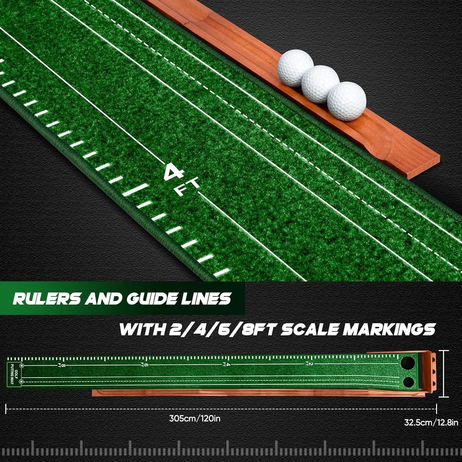 Indoor Golf Putting Mat Trainer Automatic Ball Return Practice Set
