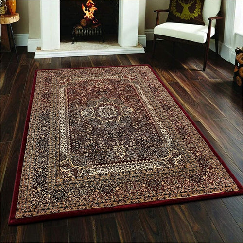 Classic Red Oriental Area Rug 200x290cm Soft Low Pile Luxury Living Room