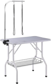 Dog Grooming Table Foldable Adjustable Height Non Slip w Arm Noose Tray