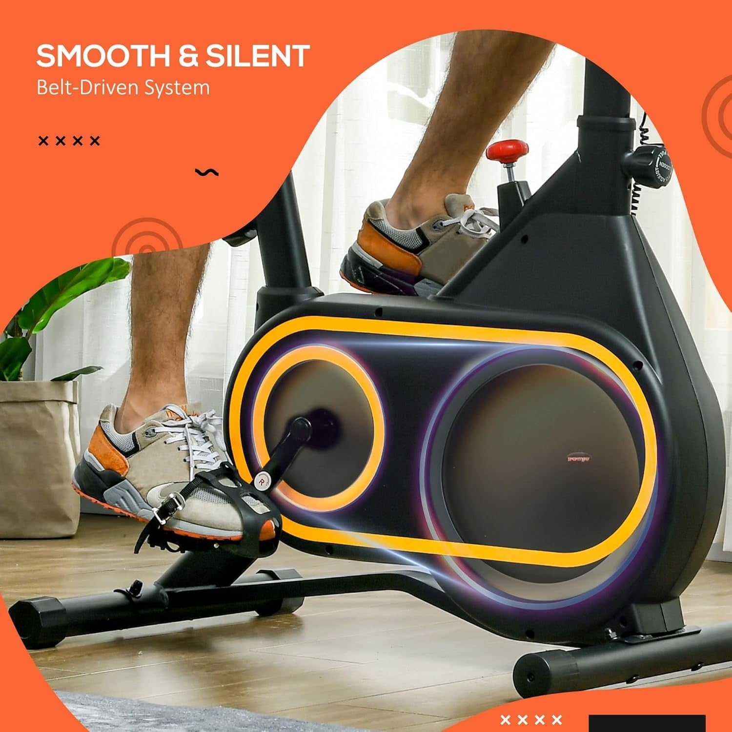 Magnetic Indoor Cycling Bike Silent Belt Drive LCD Adjustable Seat 264lb Max