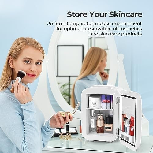 4L Mini Fridge Cooler & Warmer | Portable AC/DC, Skincare & Drinks White