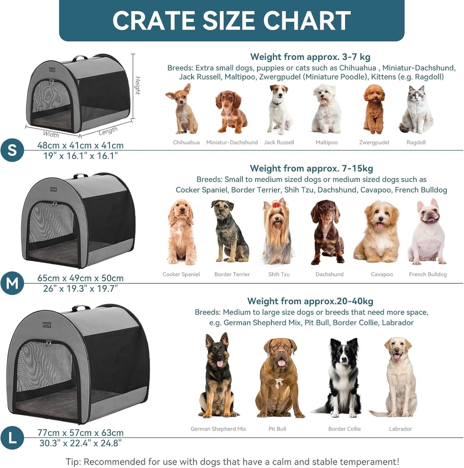 Soft Dog Crate 67x50x50cm Portable Travel Carrier Cat Kennel with Mat Brown