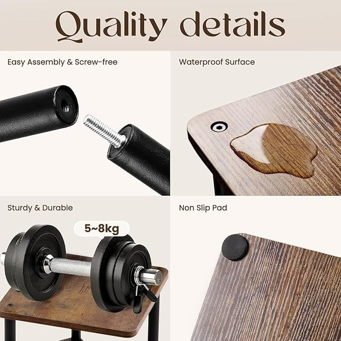 5-Tier Indoor Plant Stand, Metal Wood Display Rack for Home & Balcony