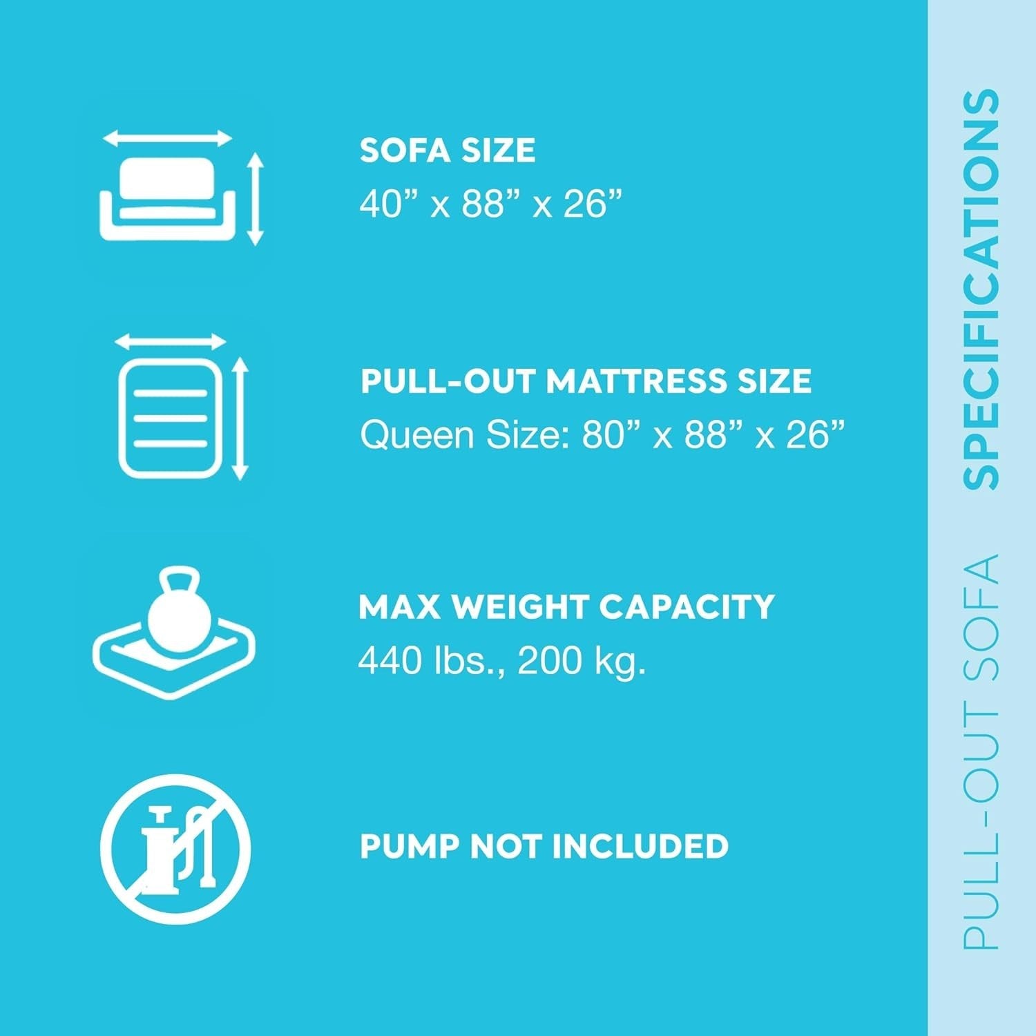 Queen Inflatable Sofa Bed 2-in-1 Air Grey Mattress Waterproof Flocked Top