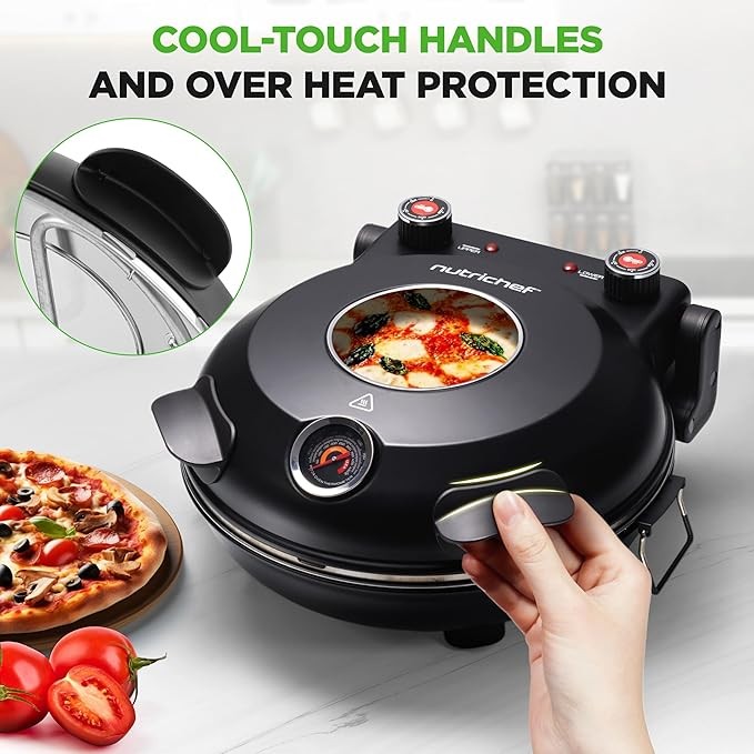 Electric Pizza Oven 30cm Non-Stick Stone 425°C Countertop Cooker 1200W