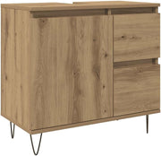 Modern Bathroom Vanity Cabinet Artisan Oak Storage Unit 65cm Under Sink Cupboard